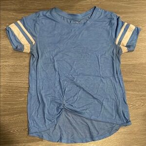 Blue T-Shirt with White Stripes